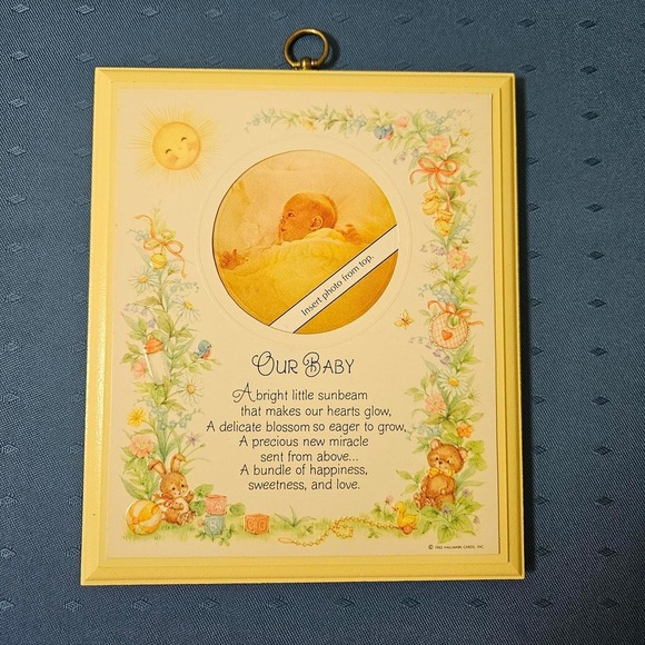 Other - Yellow vintage 1982 Hallmark baby frame with poem